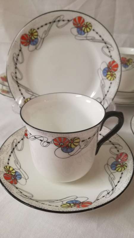 1925 Shelley  'Balls of thread' trio set